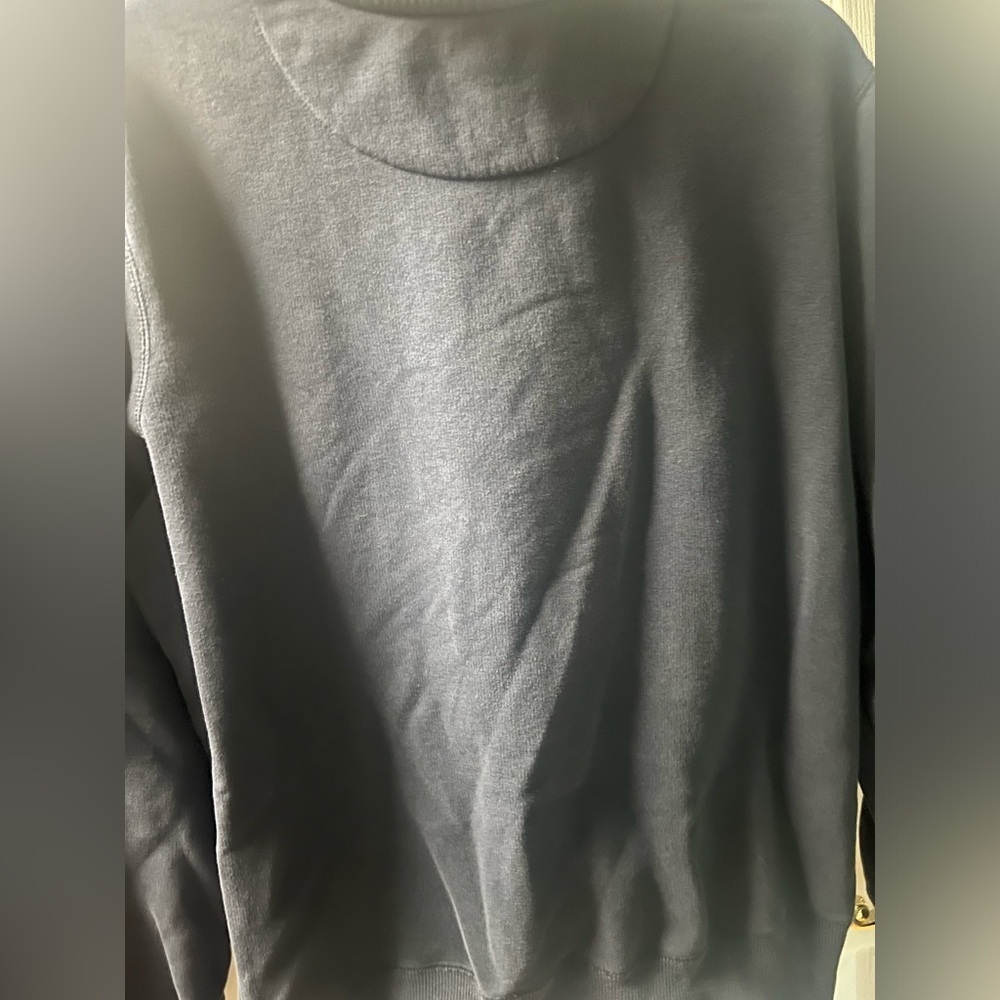 Nike Solo Swoosh Fleece Crewneck navy blue top large pullover - Picture 4 of 4